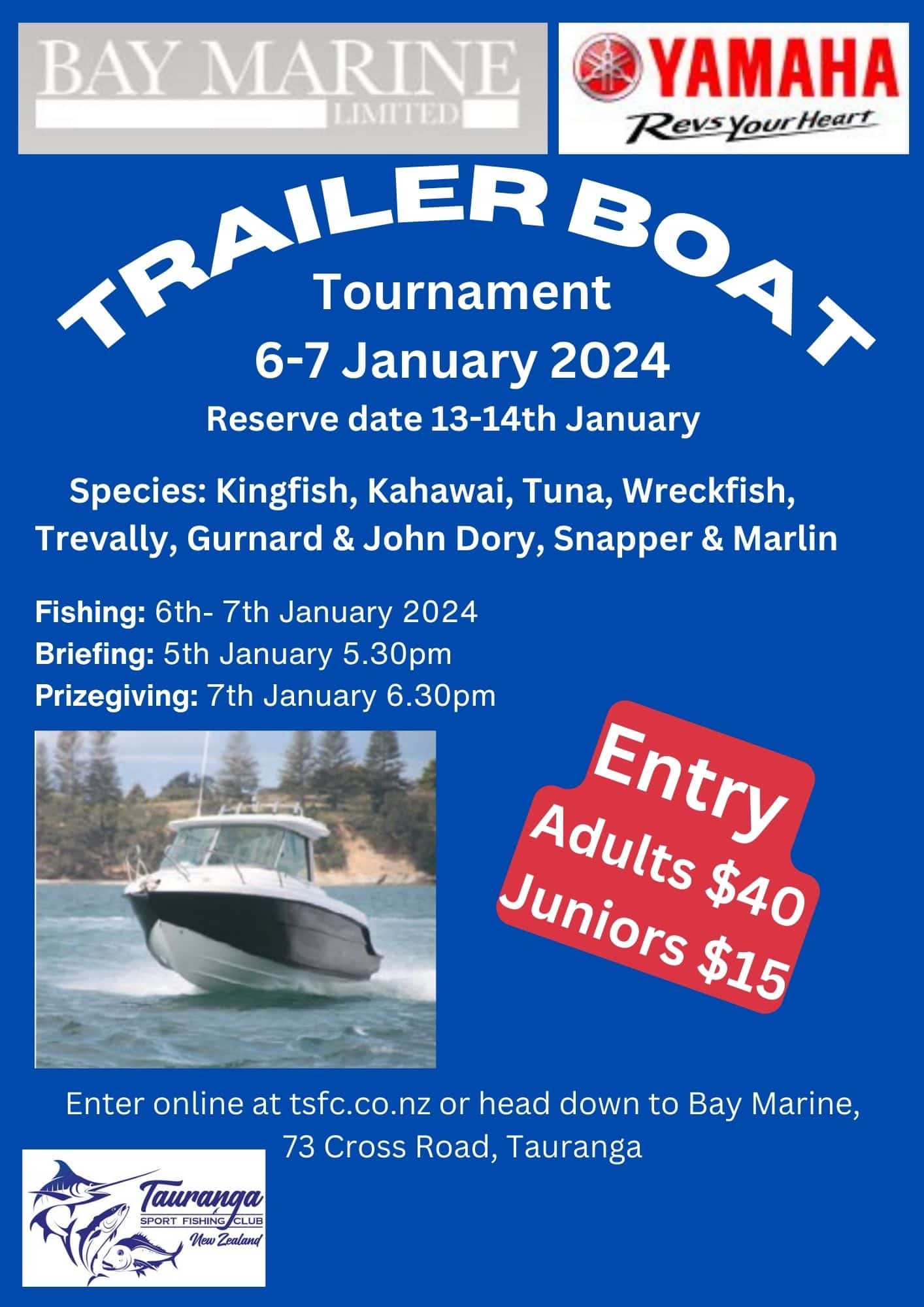 Bay Marine Trailer Boat 2024 Tauranga Sport Fishing Club